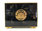 Antique Japanese Buddhist Lacquer Sutra Book Drawer Gold Gilt Floral Makie BA166