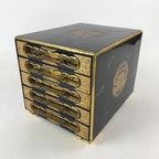 Antique Japanese Buddhist Lacquer Sutra Book Drawer Gold Gilt Floral Makie BA166
