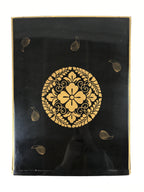 Antique Japanese Buddhist Lacquerware Lidded Box Wood Gobunshobako Gold FB78