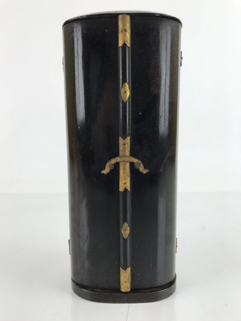 Antique Japanese Buddhist Wood Zushi Shrine Reliquary Box Black Gold BA310