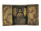 Antique Japanese Buddhist Zushi Shrine Statue Amida Nyorai Metal Gold BA704