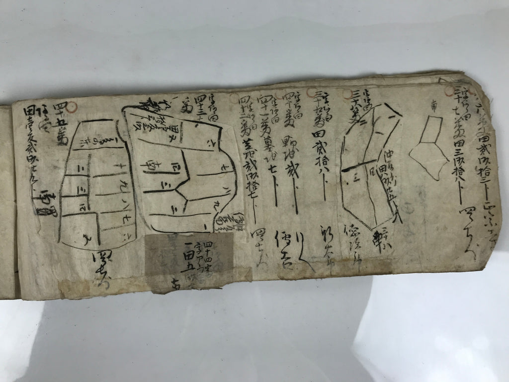 Antique Japanese C1887 Meiji Land Tax Property Register Map Document Paper P430