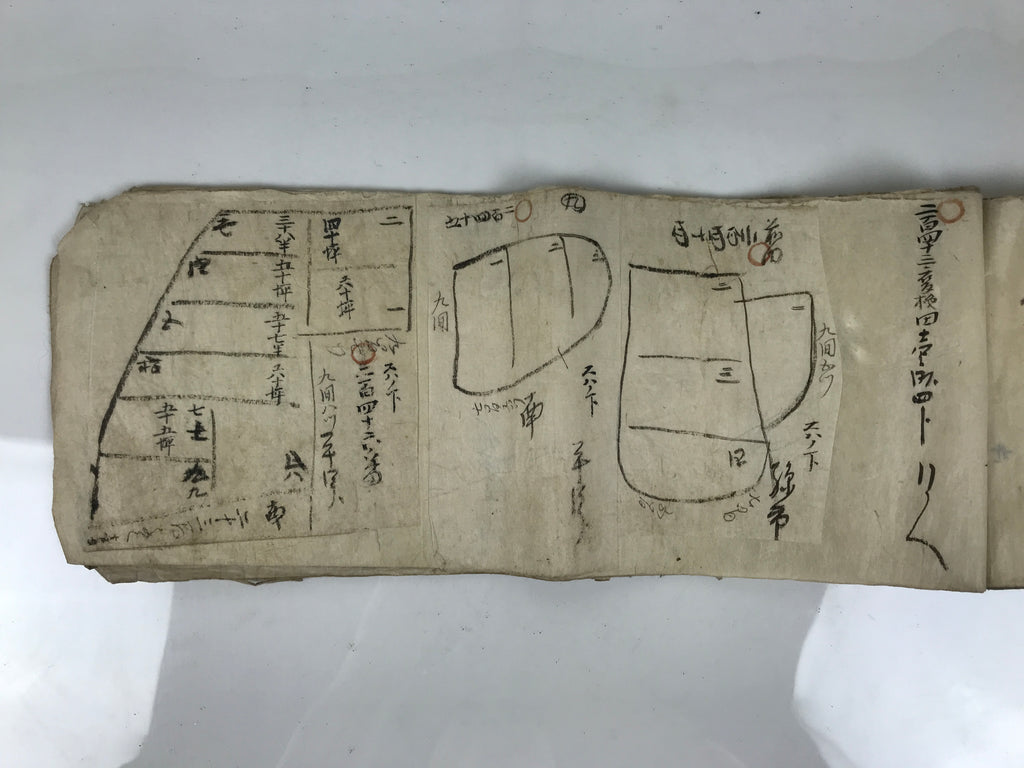 Antique Japanese C1887 Meiji Land Tax Property Register Map Document Paper P430