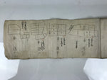Antique Japanese C1887 Meiji Land Tax Property Register Map Document Paper P430