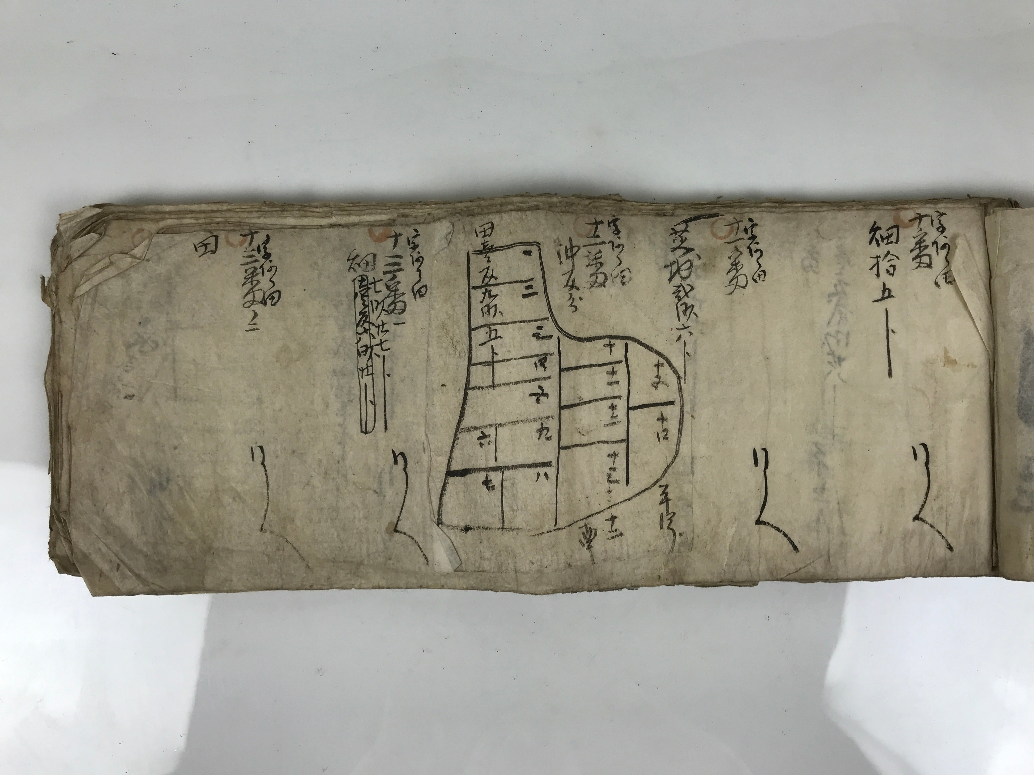 Antique Japanese C1887 Meiji Land Tax Property Register Map Document Paper P430