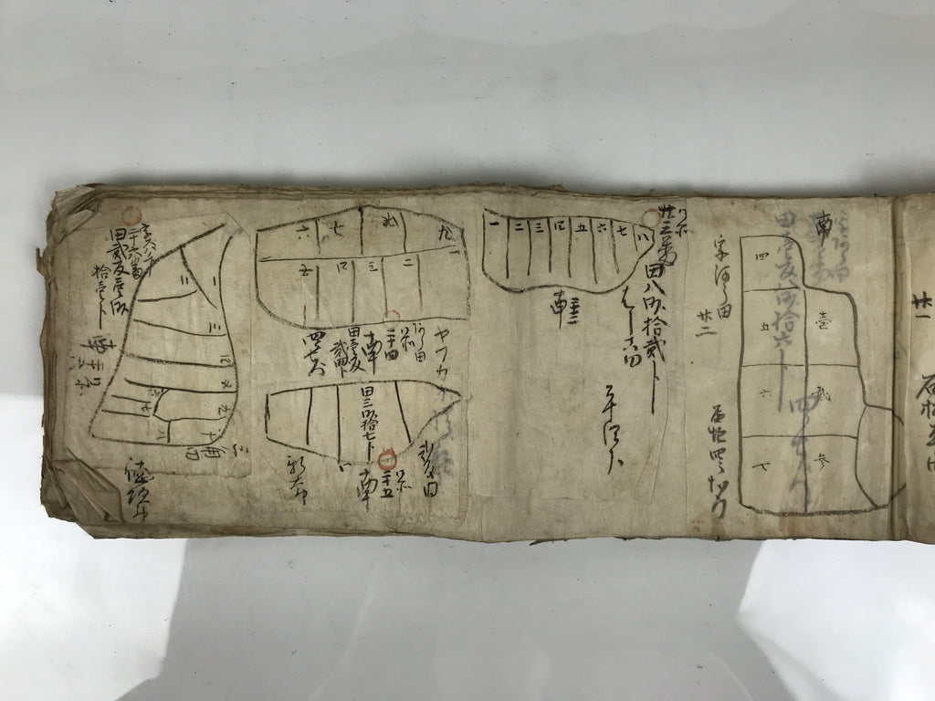 Antique Japanese C1887 Meiji Land Tax Property Register Map Document Paper P430