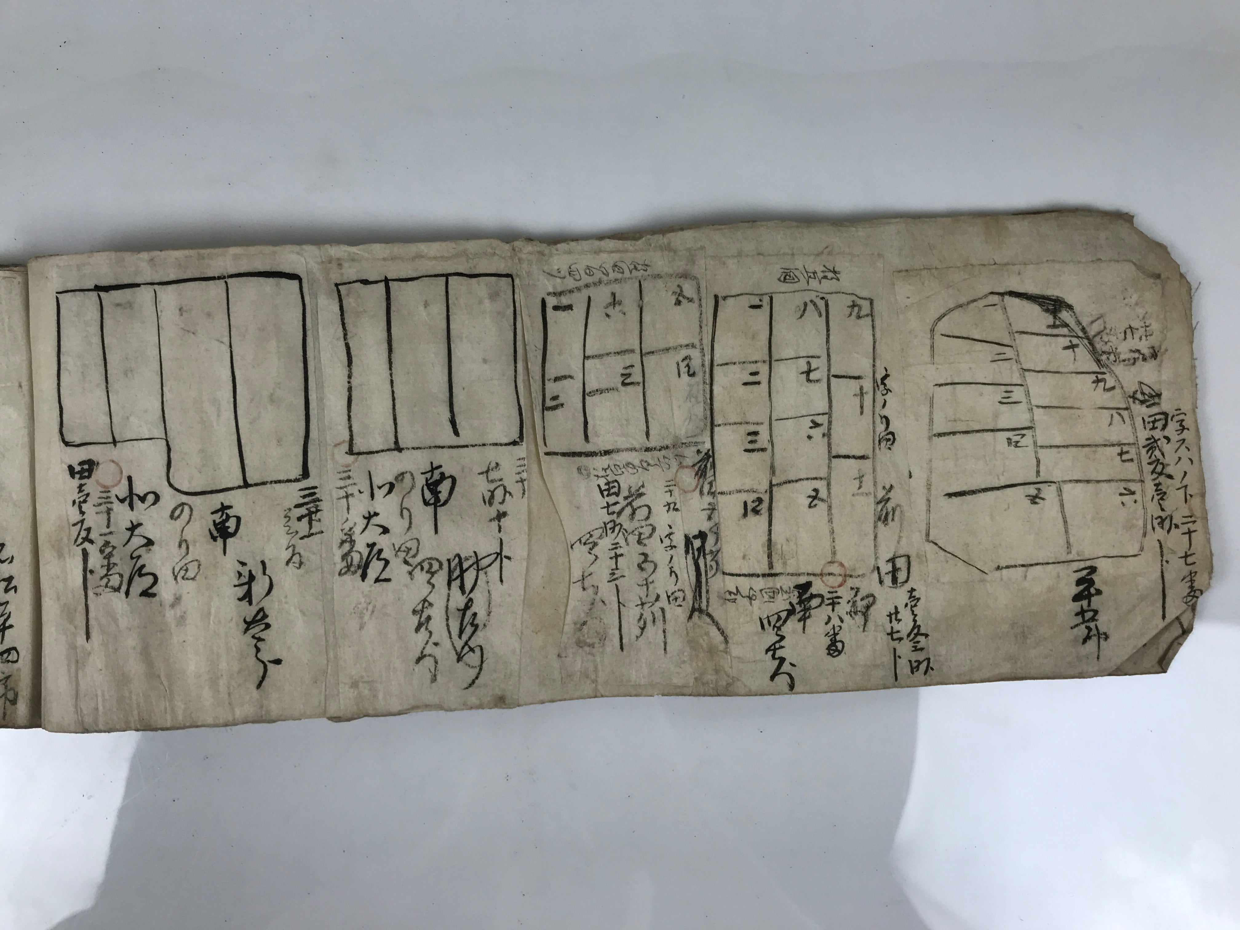 Antique Japanese C1887 Meiji Land Tax Property Register Map Document Paper P430