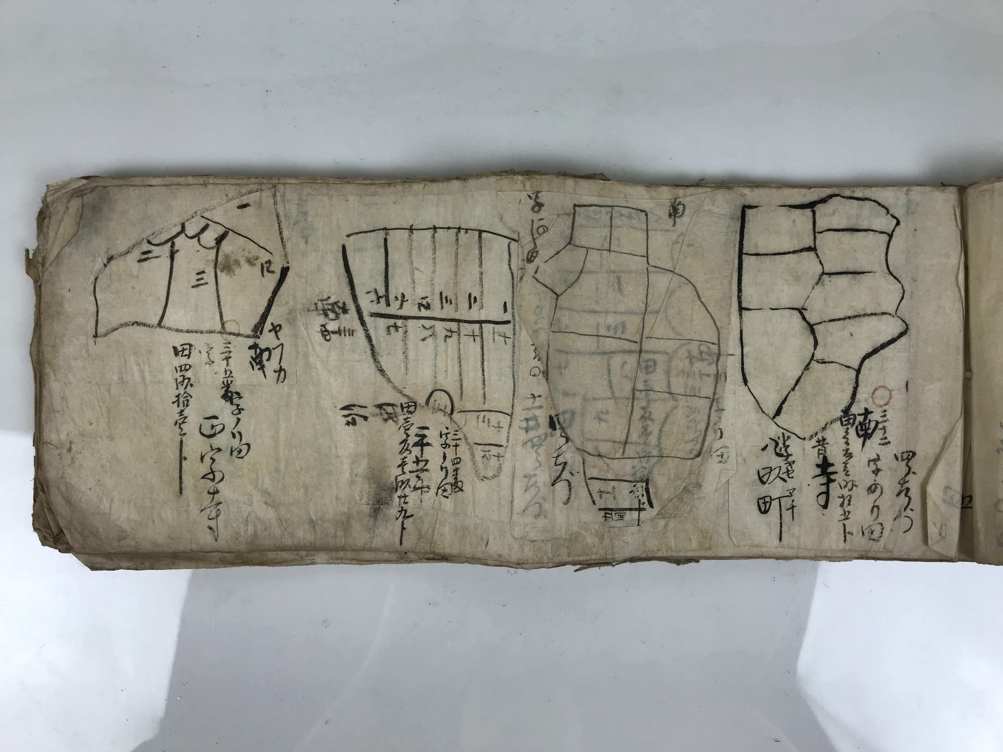 Antique Japanese C1887 Meiji Land Tax Property Register Map Document Paper P430