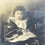 Antique Japanese C1920 Taisho Girl Photograph Child Portrait Black White PH28