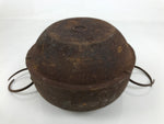 Antique Japanese Cast Iron Kettle Chagama Pot Tetsu Brazier Tea Ceremony C33