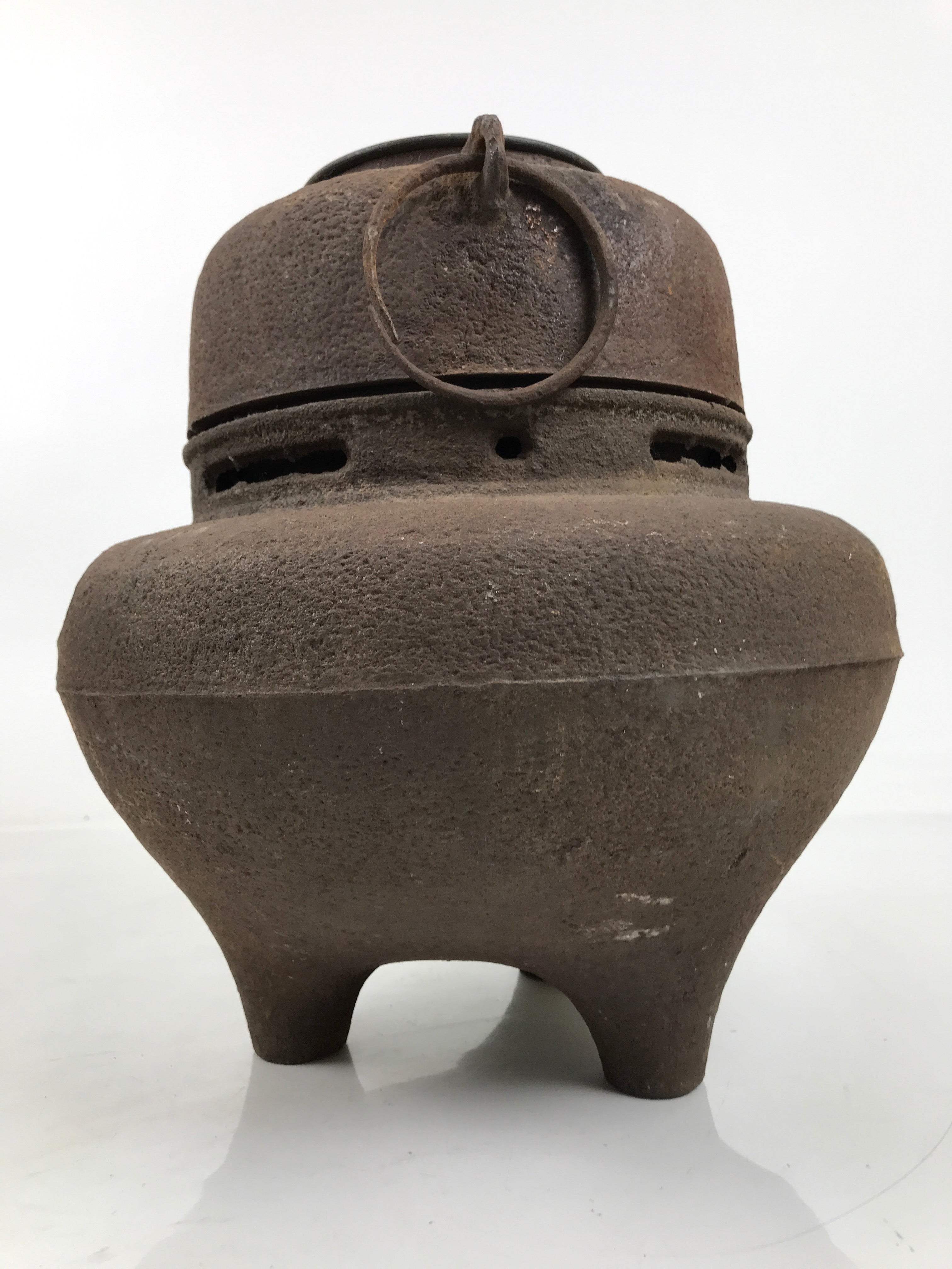 Antique Japanese Cast Iron Kettle Chagama Pot Tetsu Brazier Tea Ceremony C33