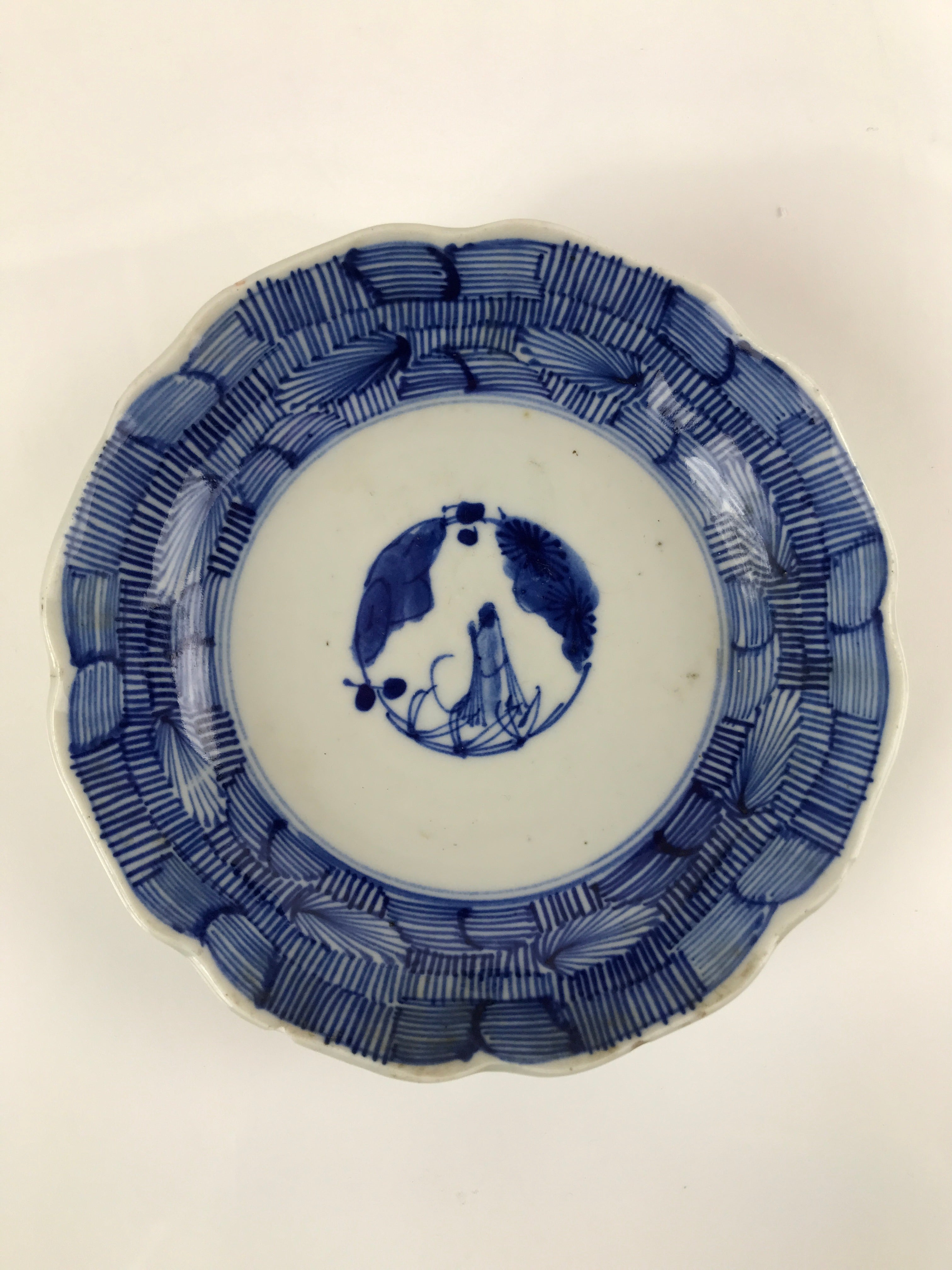 Antique Japanese Ceramic Imari Namasu Small Bowl Sometsuke Kobachi Salad PY666