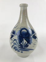 Antique Japanese Ceramic Imari Sake Bottle Kayoi-Tokkuri Blue Peony Botan TS623