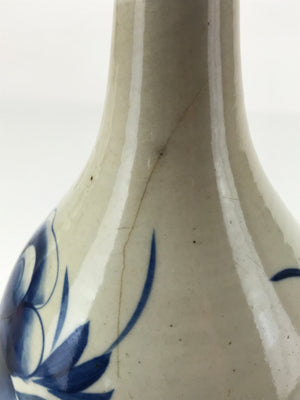 Antique Japanese Ceramic Imari Sake Bottle Kayoi-Tokkuri Blue Peony Botan TS623