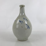 Antique Japanese Ceramic Imari Sake Bottle Kayoi-Tokkuri Blue White Floral TS767