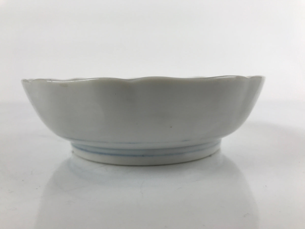 Antique Japanese Ceramic Kutani Imari Namasu Bowl Paulownia Kiri Red Salad PY682