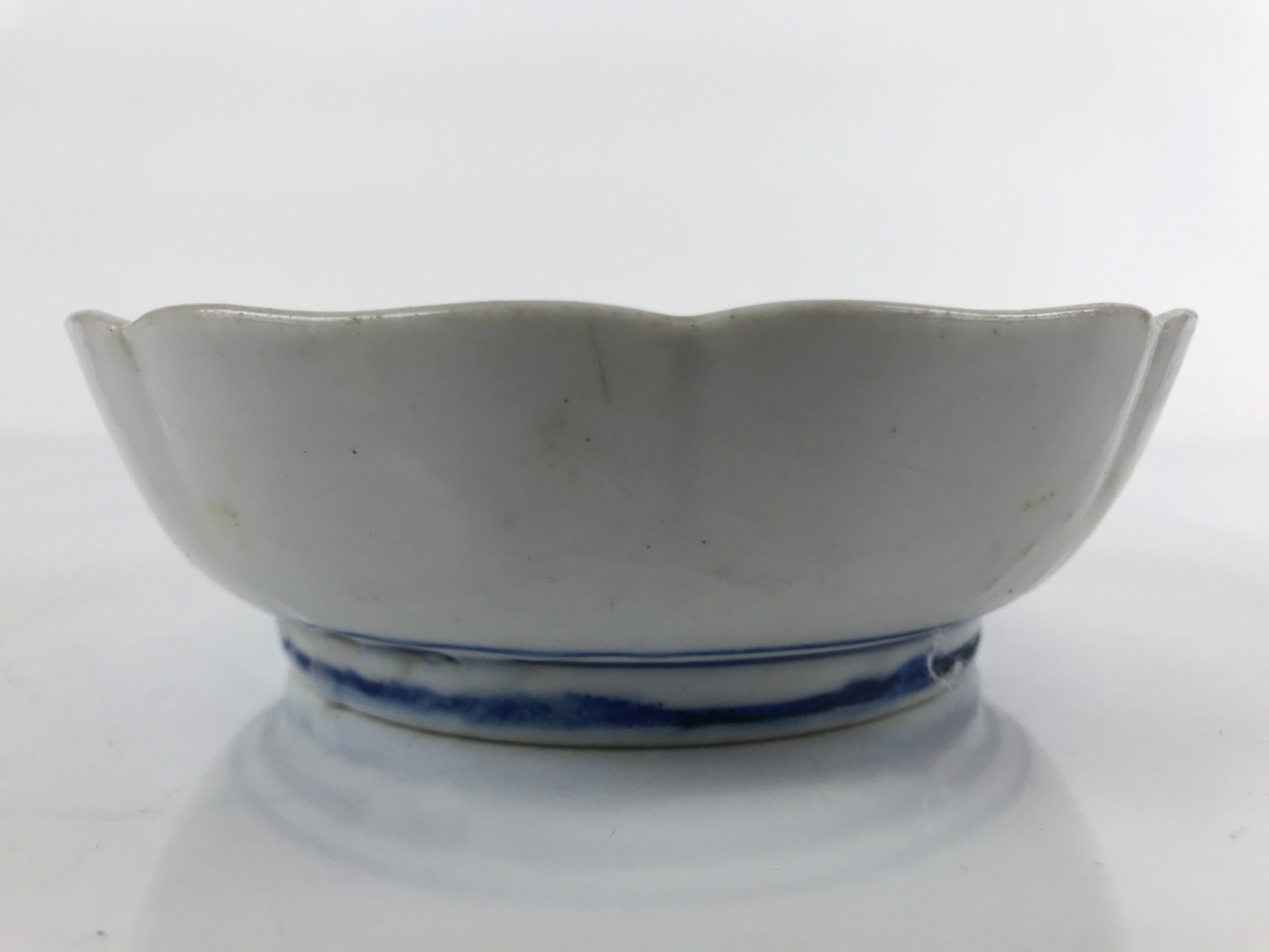 Antique Japanese Ceramic Kutani Imari Namasu Bowl Peony Botan Red Salad PY681