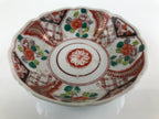 Antique Japanese Ceramic Kutani Imari Namasu Bowl Peony Botan Red Salad PY681