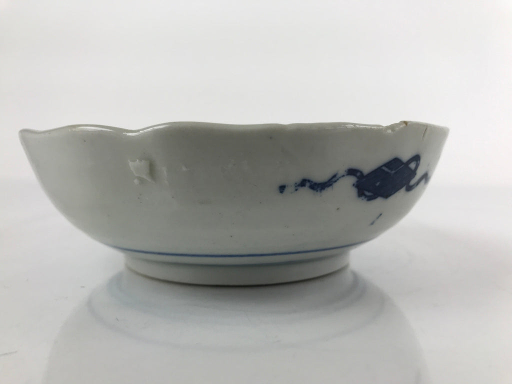 Antique Japanese Ceramic Kutani Imari Namasu Bowl Shouchikubai Red Salad PY680