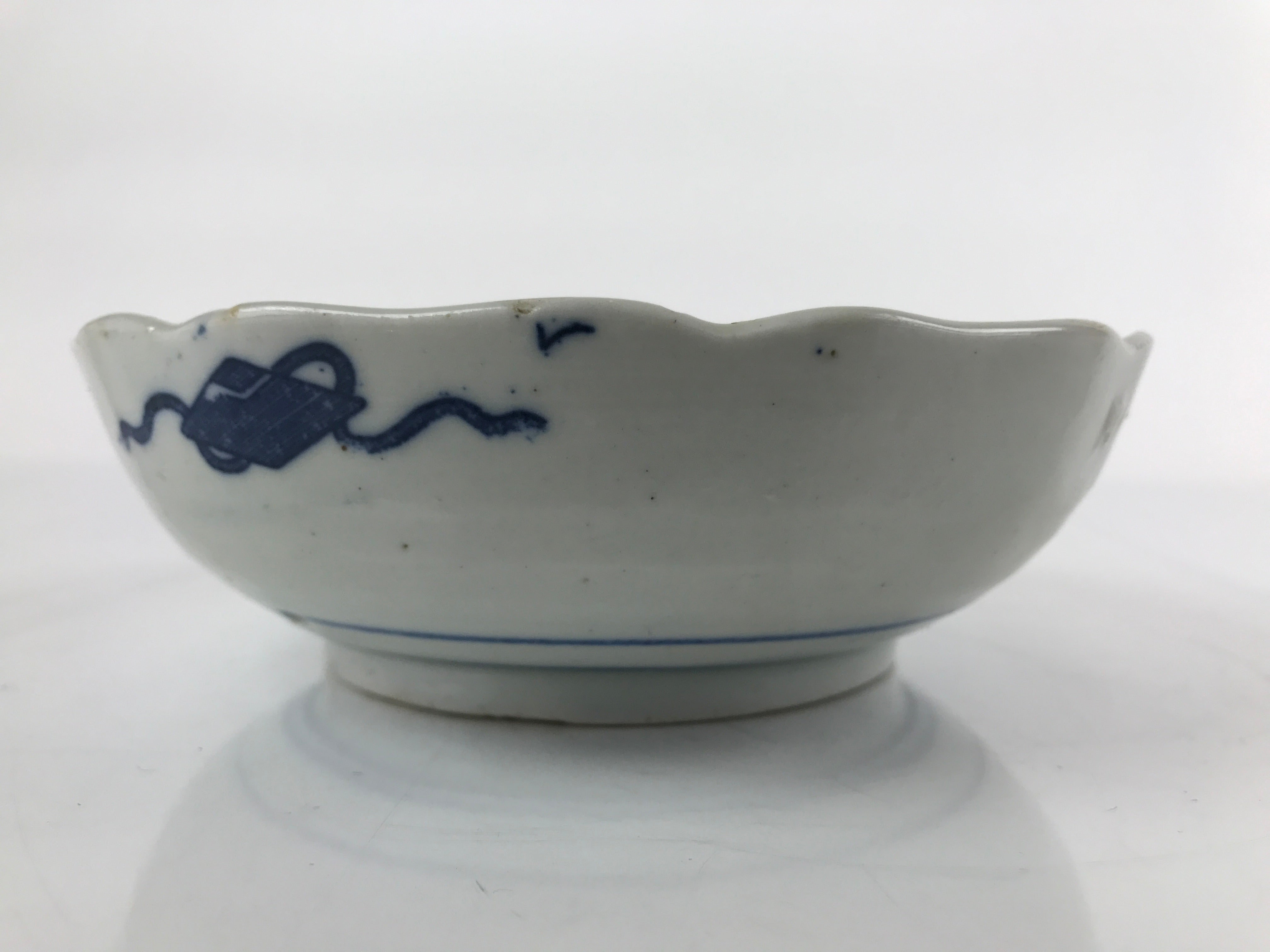 Antique Japanese Ceramic Kutani Imari Namasu Bowl Shouchikubai Red Salad PY680