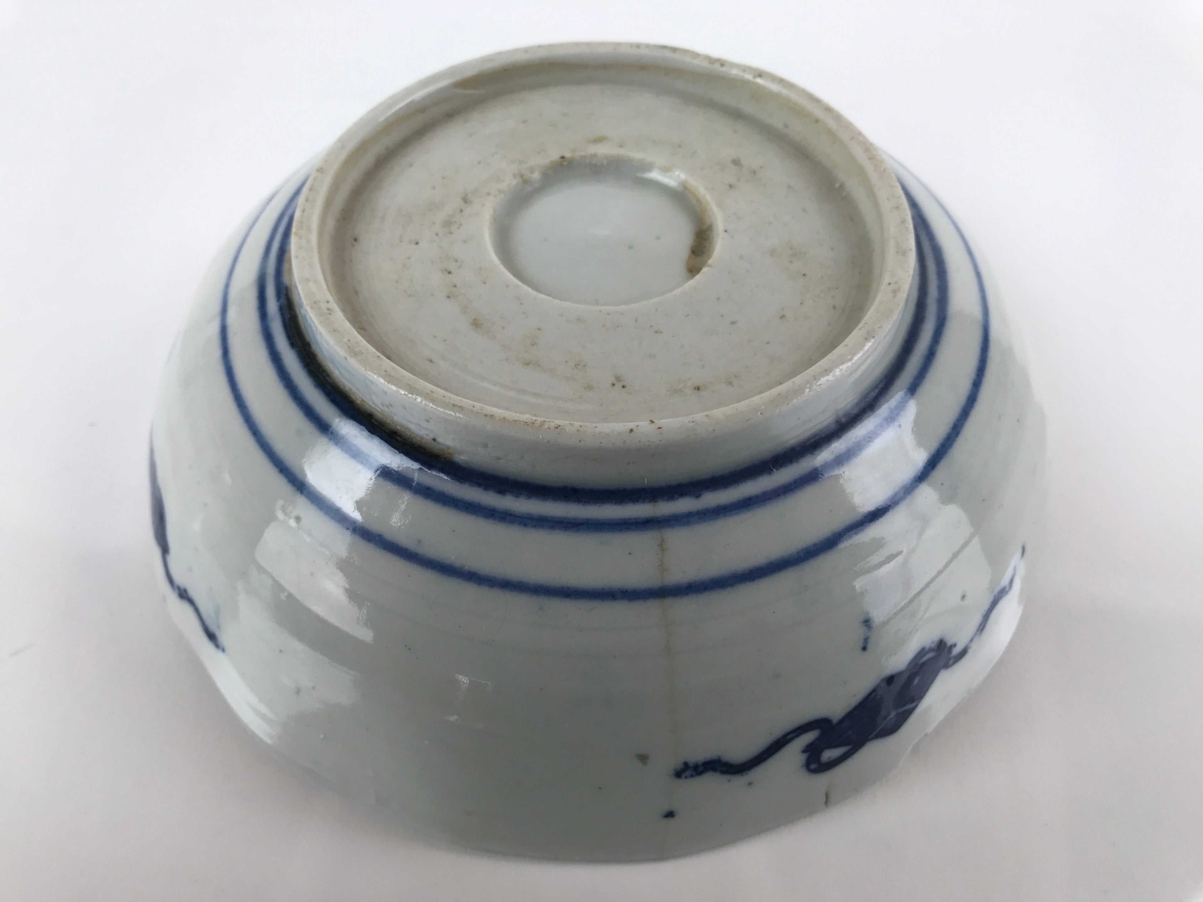 Antique Japanese Ceramic Kutani Imari Namasu Bowl Shouchikubai Red Salad PY680