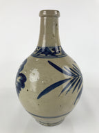 Antique Japanese Ceramic Large Imari Sake Bottle Kayoi-Tokkuri Blue Floral TS627
