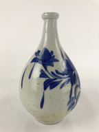 Antique Japanese Ceramic Large Imari Sake Bottle Kayoi-Tokkuri Blue Floral TS654