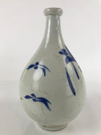 Antique Japanese Ceramic Large Imari Sake Bottle Kayoi-Tokkuri Blue Floral TS654