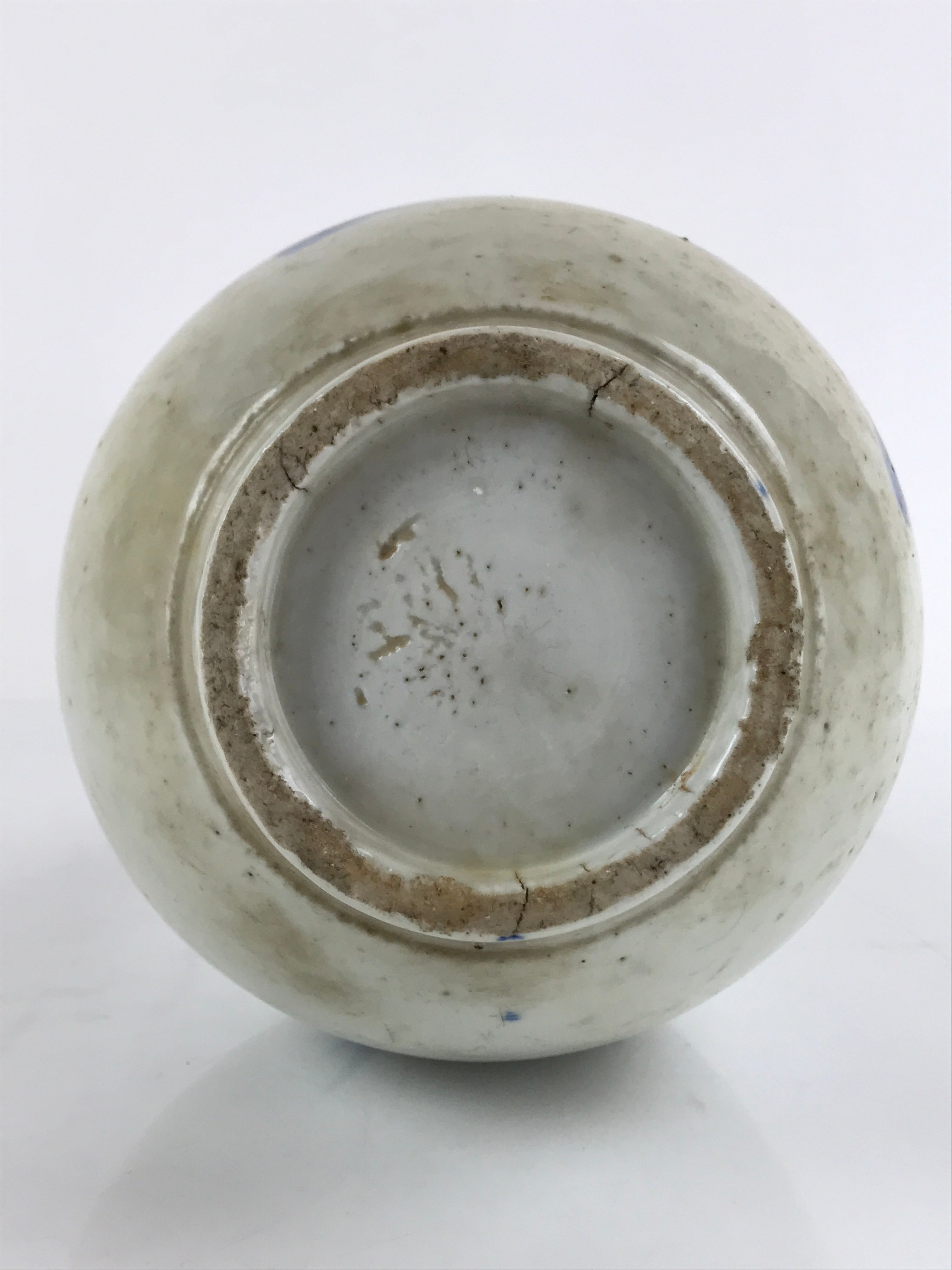 Antique Japanese Ceramic Large Imari Sake Bottle Kayoi-Tokkuri Blue Floral TS654