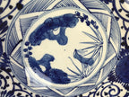 Antique Japanese Ceramic Large Plate Blue White Pine Tree Blossoms Floral PY588
