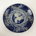 Antique Japanese Ceramic Large Plate Blue White Pine Tree Blossoms Floral PY588