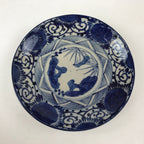 Antique Japanese Ceramic Large Plate Blue White Pine Tree Blossoms Floral PY588