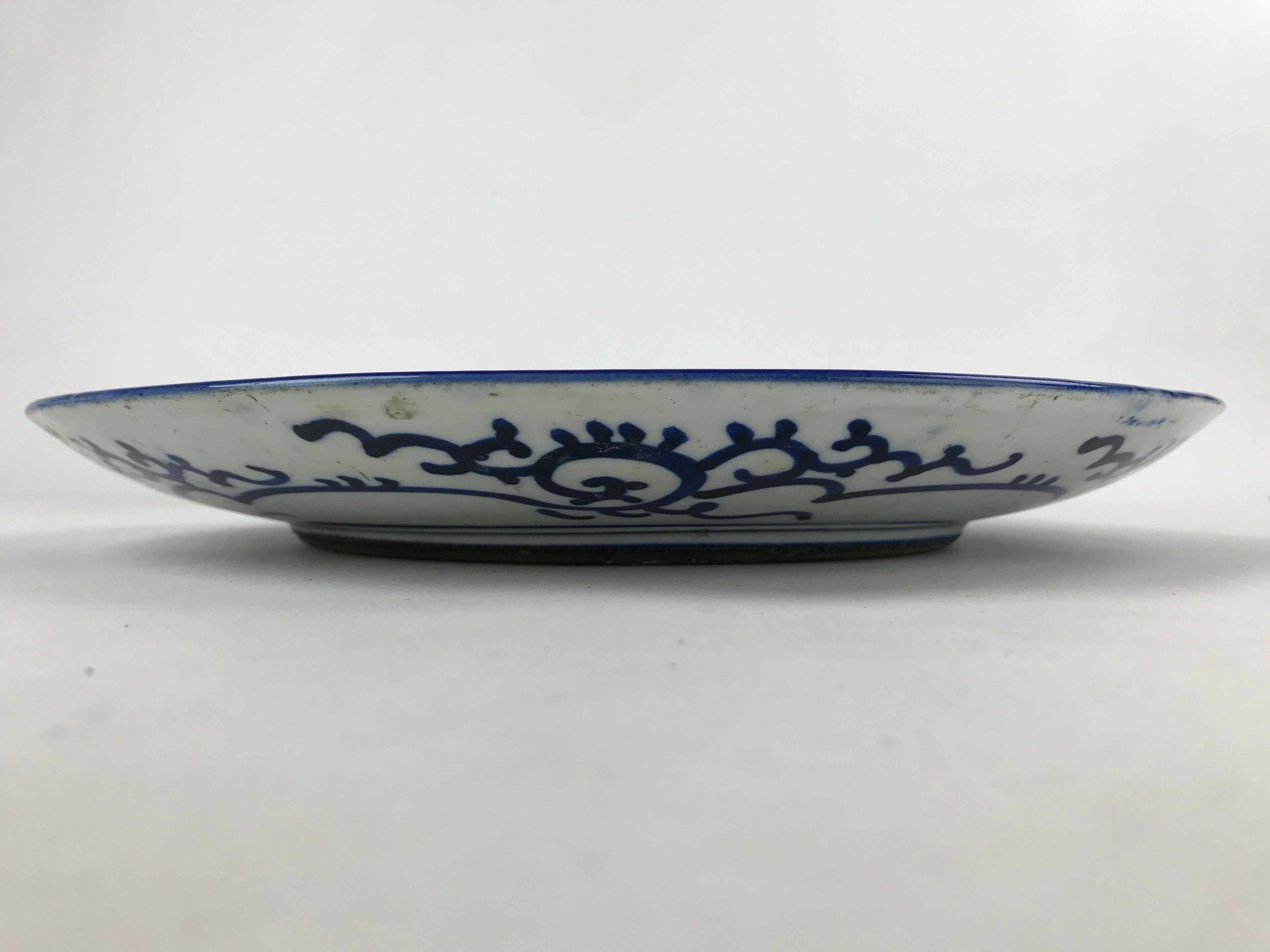 Antique Japanese Ceramic Large Plate Sometsuke Imari Ware Floral Kintsugi PY589