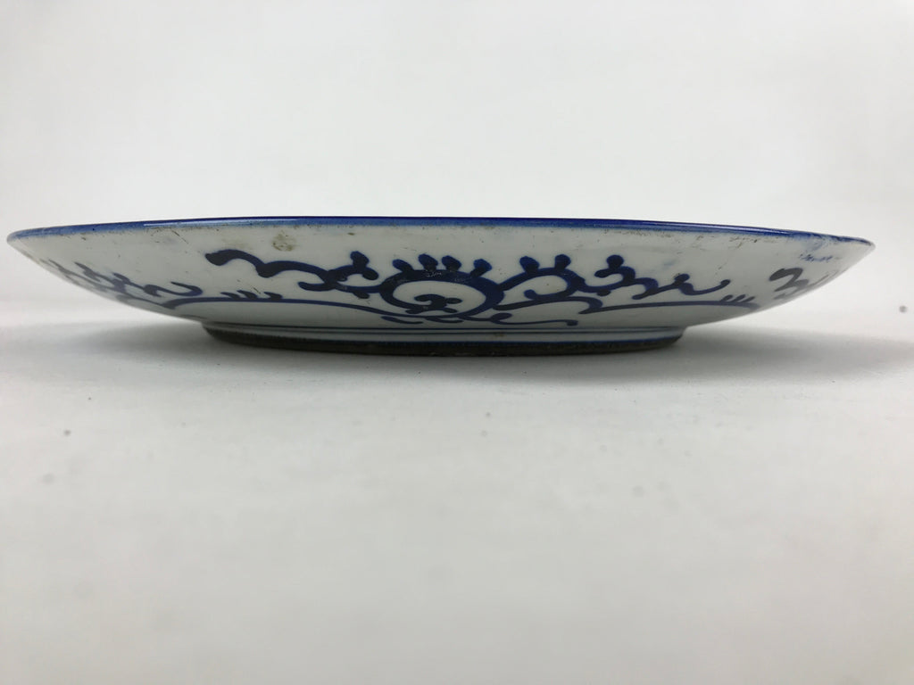 Antique Japanese Ceramic Large Plate Sometsuke Imari Ware Floral Kintsugi PY589