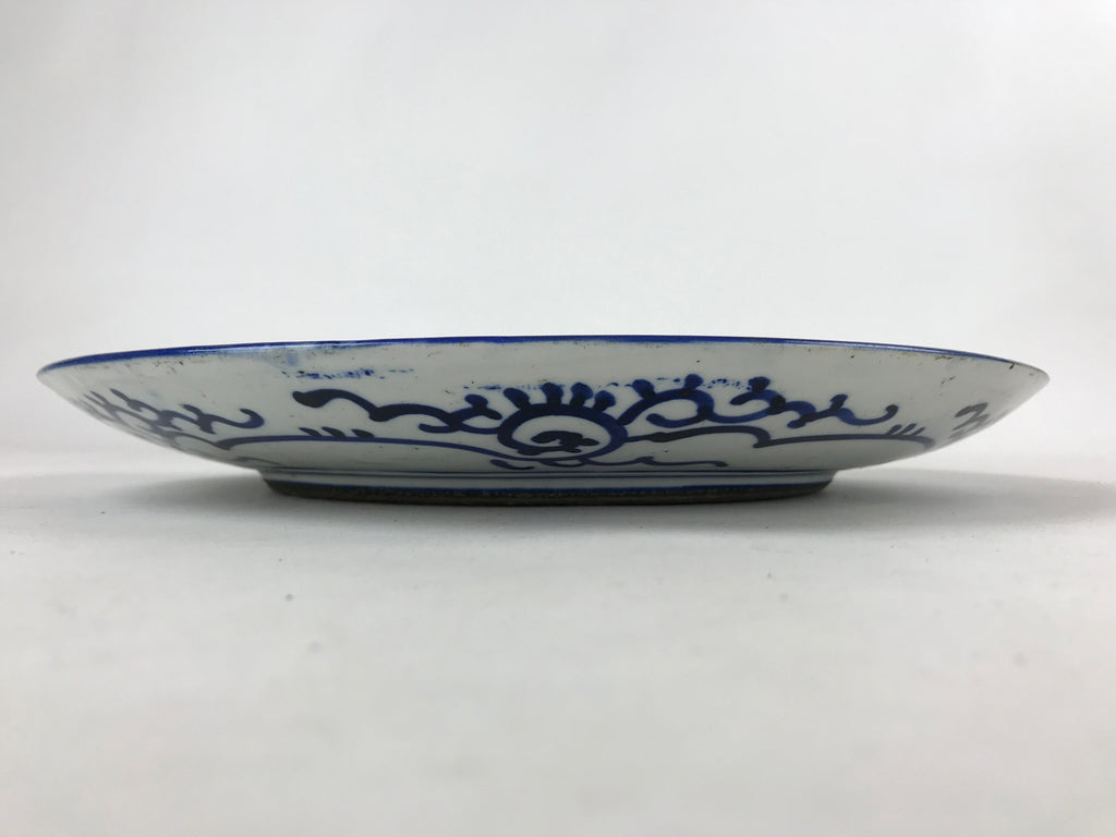 Antique Japanese Ceramic Large Plate Sometsuke Imari Ware Floral Kintsugi PY589