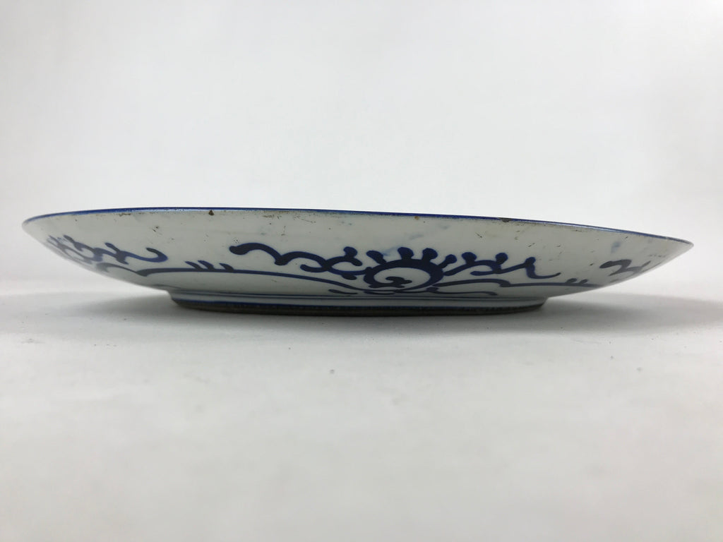 Antique Japanese Ceramic Large Plate Sometsuke Imari Ware Floral Kintsugi PY589