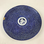 Antique Japanese Ceramic Large Plate Sometsuke Imari Ware Floral Kintsugi PY589