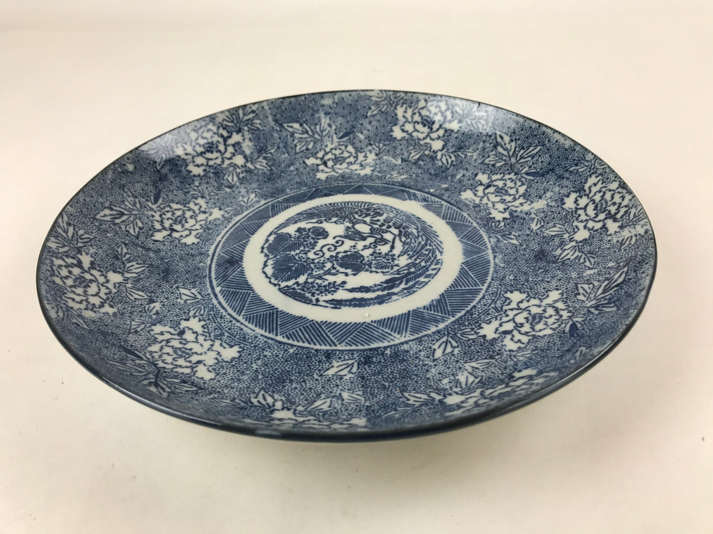 Antique Japanese Ceramic Large Plate Sometsuke Imari Ware Floral PY591