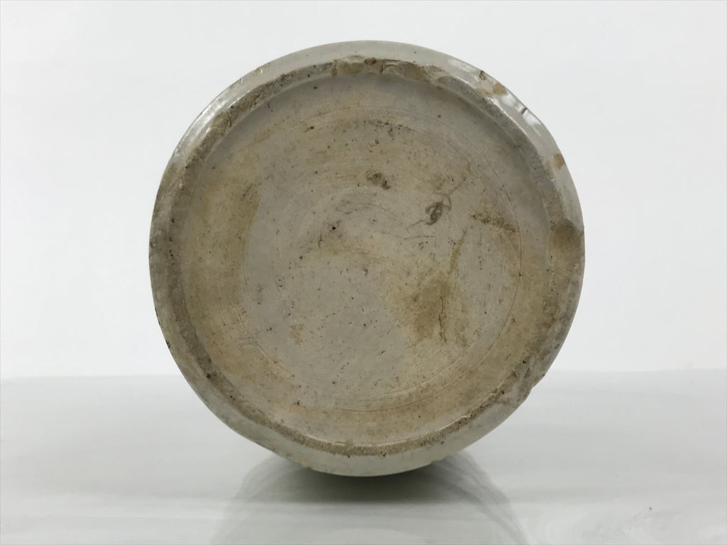 Antique Japanese Ceramic Sake Bottle Kayoi-Tokkuri Black Gray Tsurukame TS880