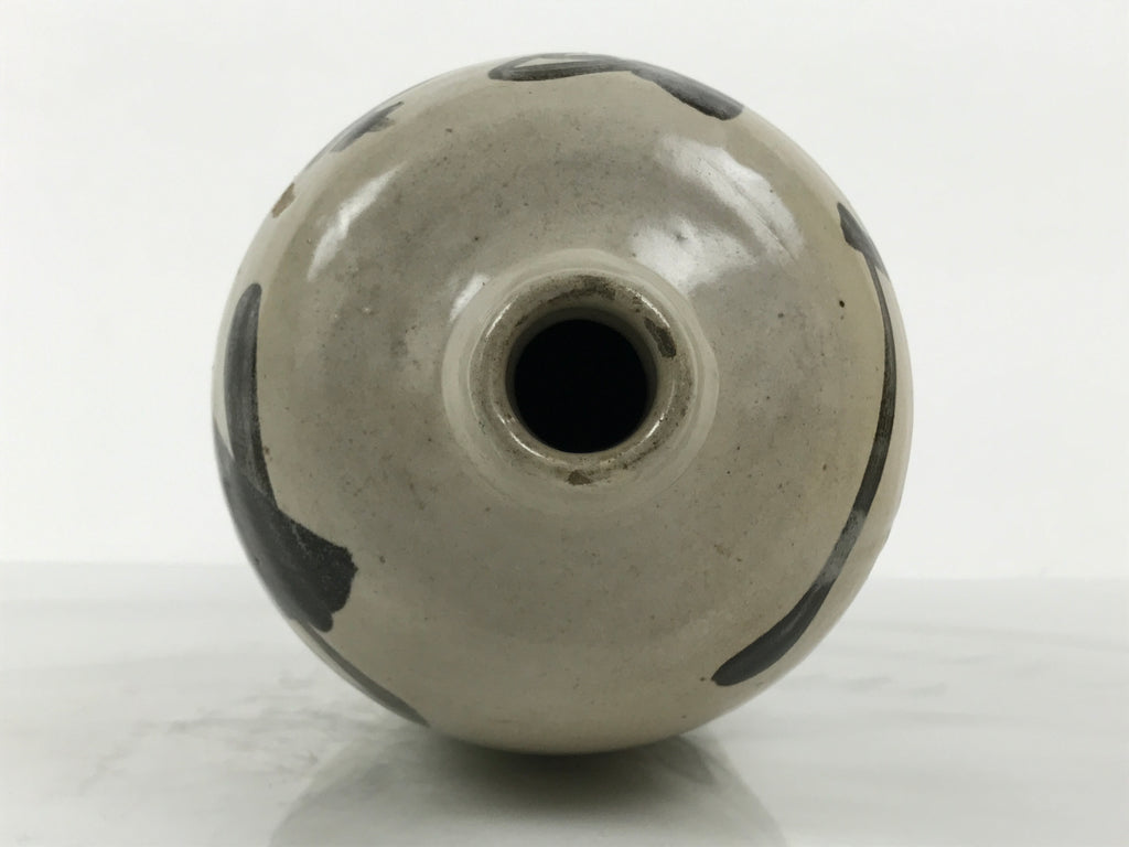 Antique Japanese Ceramic Sake Bottle Kayoi-Tokkuri Brown Gray Kaneichi TS878