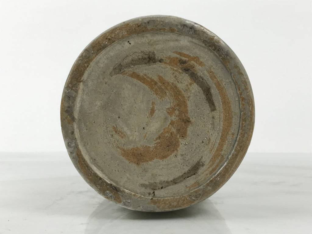 Antique Japanese Ceramic Sake Bottle Kayoi-Tokkuri Brown Gray Kaneichi TS878