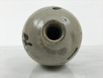Antique Japanese Ceramic Sake Bottle Kayoi-Tokkuri Brown Gray Round TS877