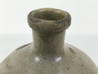 Antique Japanese Ceramic Sake Bottle Kayoi-Tokkuri Brown Gray Round TS877