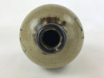 Antique Japanese Ceramic Sake Bottle Kayoi-Tokkuri Brown Handwritten Kanji TS563