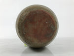 Antique Japanese Ceramic Sake Bottle Kayoi-Tokkuri Brown Round Large Logo TS876
