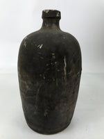 Antique Japanese Ceramic Sake Bottle Kayoi-Tokkuri Dark Gray Black TS805
