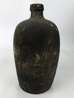 Antique Japanese Ceramic Sake Bottle Kayoi-Tokkuri Dark Gray Black TS805