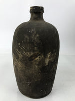 Antique Japanese Ceramic Sake Bottle Kayoi-Tokkuri Dark Gray Black TS805