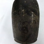 Antique Japanese Ceramic Sake Bottle Kayoi-Tokkuri Dark Gray Black TS805