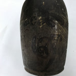 Antique Japanese Ceramic Sake Bottle Kayoi-Tokkuri Dark Gray Black TS805